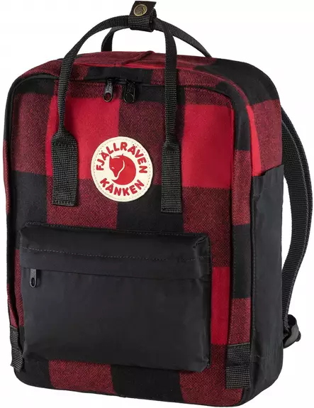 Fjällräven Kånken Rucksack Re-Wool, Rot Schwarz - Fjällräven Kånken - 7323450634841 - 2