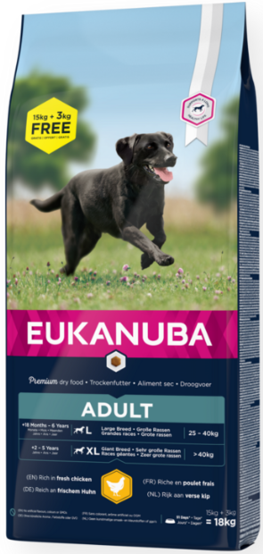 Eukanuba Adult Large Chicken 18kg - - 8710255123721 - 1
