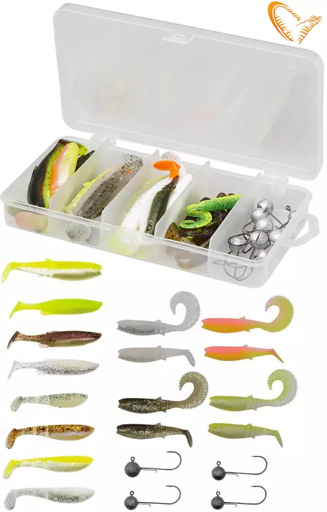 Savage Gear Perch Pro Set M, 20 Teile - Jigs und Shads - 5706301576231 - 1