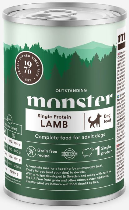 Monster Dog Single Lamm 400g - - 7350040124413 - 1