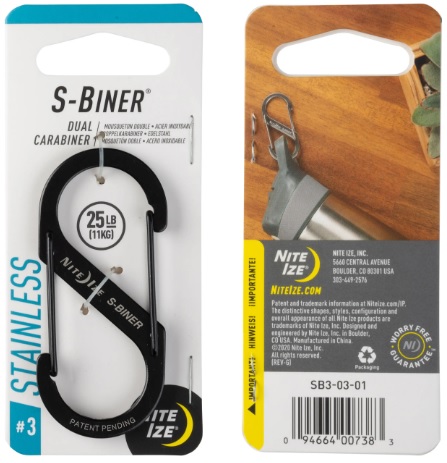 Nite Ize Edelstahl S-Biner Doppelcarabiner - Zelte, Schlafmatten und Hängematten - 094664007383 - 1