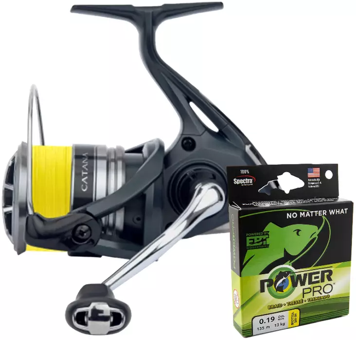 Shimano Catana C3000 mit PowerPro Schnur - Baitcastingrollen - 022255304184 - 1