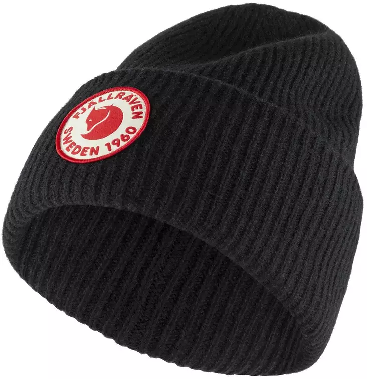 Fjällräven 1960 Logo Mütze, Pipo, Schwarz - Fjällräven Kopfbedeckungen - 7323450635305 - 1