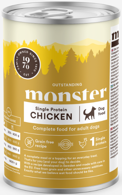 Monster Dog Einzelne Hühnerfleisch 400g - - 7350040124376 - 1