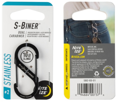 Nite Ize Edelstahl S-Biner Dualkarabiner - Zelte, Schlafmatten und Hängematten - 094664007376 - 1