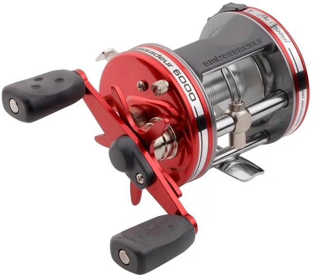 Abu Garcia Ambassadeur 6000 Rot - Casting Multiplier Rollen - 036282080188 - 1