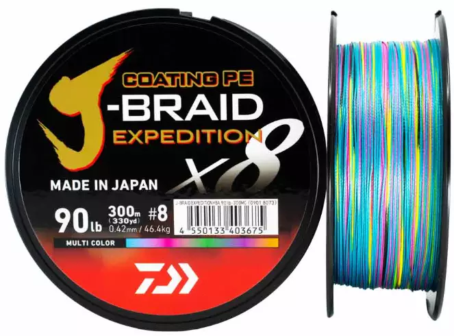 Daiwa J-Braid Expedition x8E 300m MultiC - Angelschnüre - 043178183358 - 1