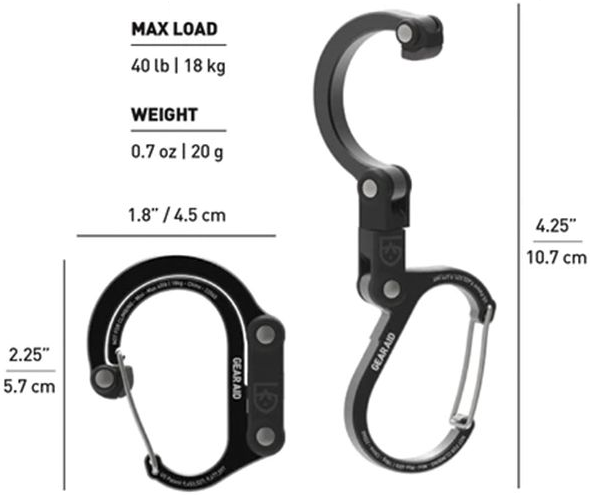 HeroClip Mini Multifunktionshaken - Zelte, Schlafmatten und Hängematten - 852579006698 - 1