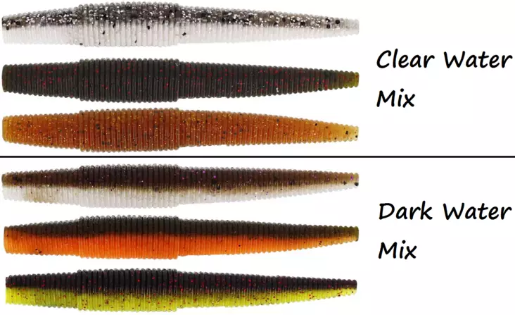 Westin Ned Worm 9cm 5g Mix, 6 Stück - Jigs und Shads - P182-000-008 - 1