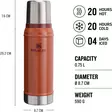Stanley Thermos Classic 0,75L Orange - Kochen, Thermosflaschen und Trinkflaschen - 1210001965249 - 2