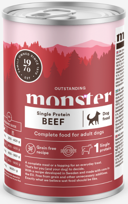 Monster Dog Single Protein Rindfleisch 400g -  - 7350040124369 - 1