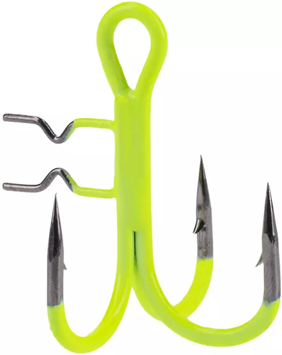 Mikado Jaws Vertical Treble Fluo 4 Stück - Angelhaken - HJA12F - 1