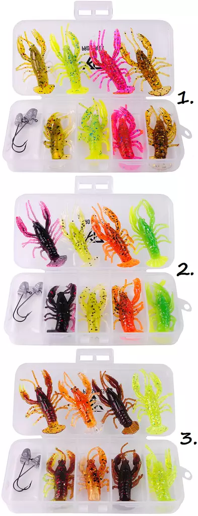 Relax Crawfish 2" Jigköder, 8+2 Stück - Jigs und Shads - RELAX-CRAW-MIX - 1